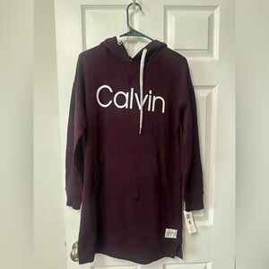 Calvin Klein Deep Red Hoodie Dress